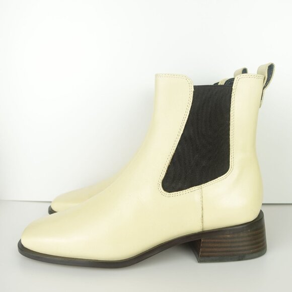 Sam Edelman Thelma Leather Bootie Eggshell White 8M- 0238 - Picture 4 of 16